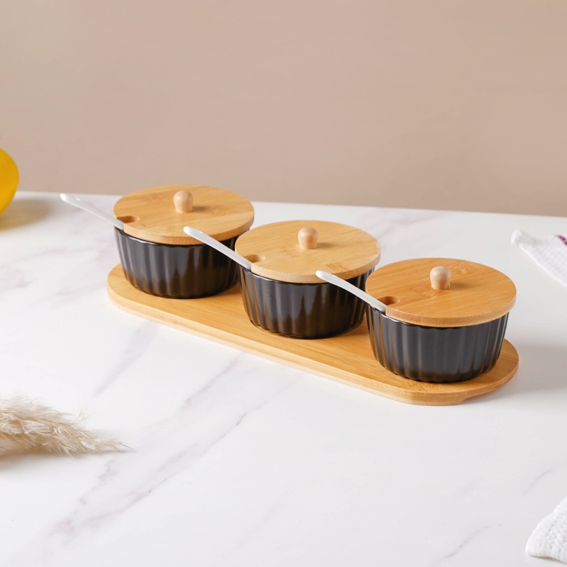 Pepper Black Spice Jar Set Of 3