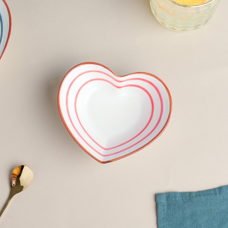 Red Illusion Heart Snack Bowl