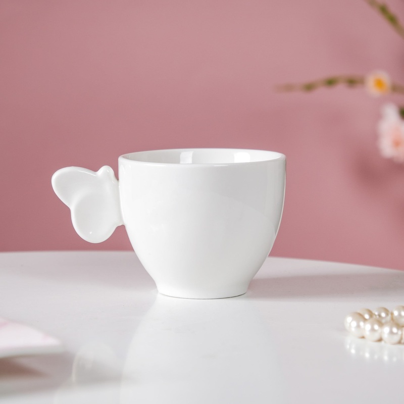 Riona Ceramic Butterfly Cup White