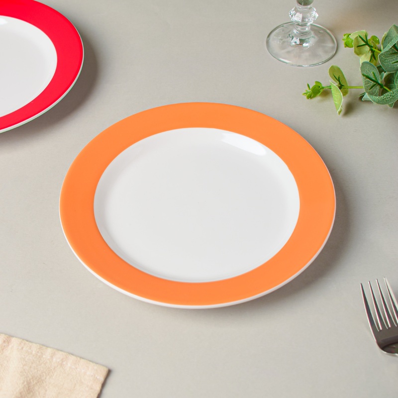 Riona Ceramic Snack Plate White Orange