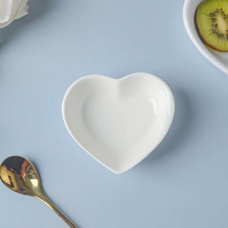 Riona Heart Ceramic Dip Bowl White