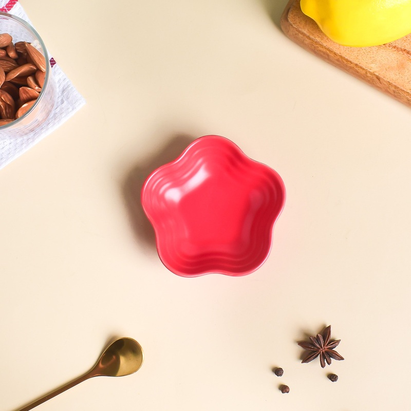 Ruby Red Floral Dip Bowl