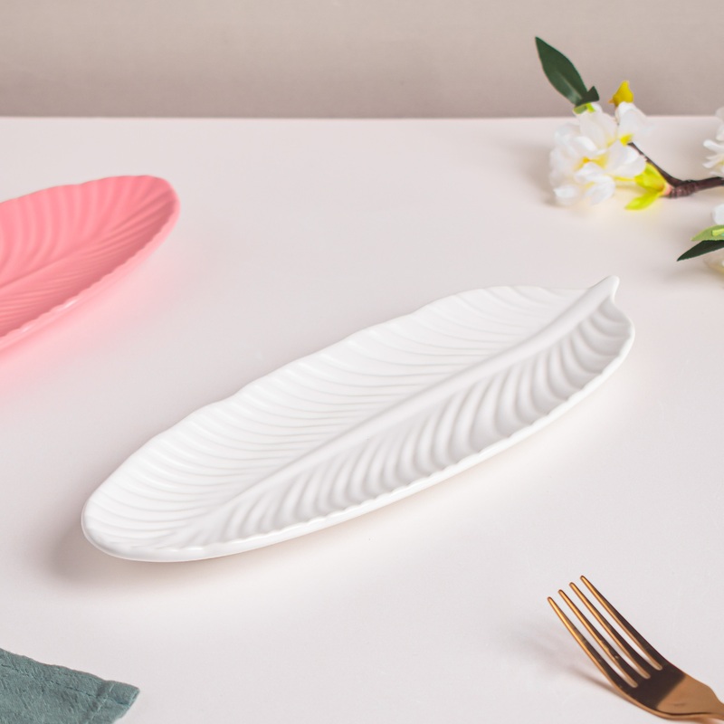 Snow White Leaf Platter