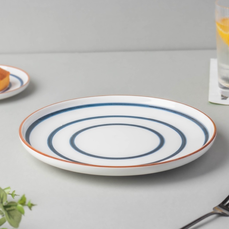 Spiral Dinner Plate Blue 10 Inch