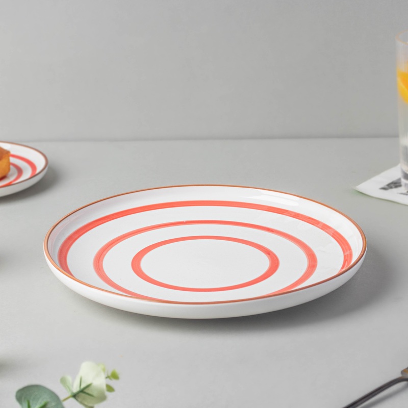 Spiral Dinner Plate Red 10 Inch
