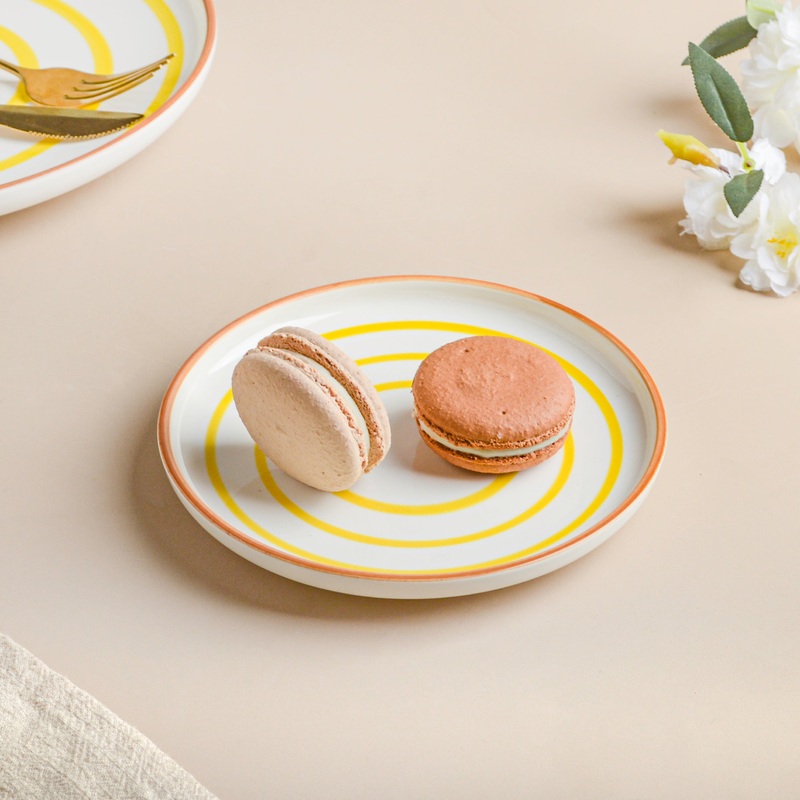 Spiral Snack Plate Yellow 6 Inch