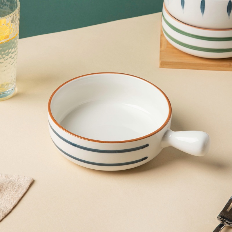 Swirl Baking Bowl With Handle Blue