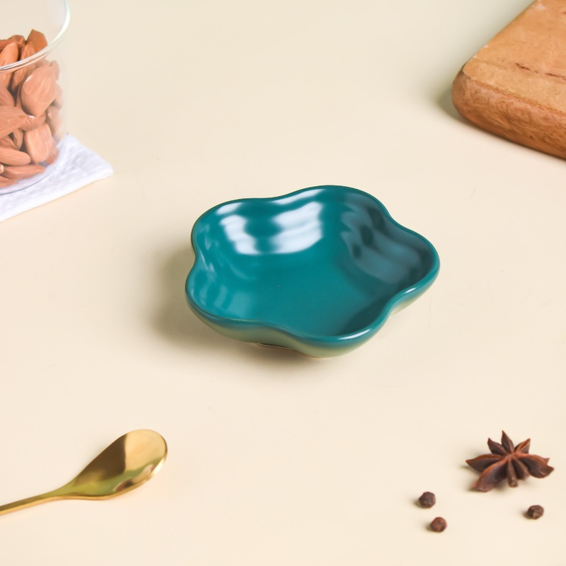 Teal Tantrum Floral Dip Bowl