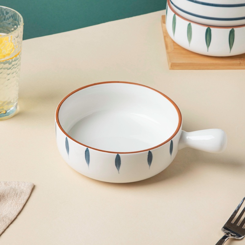 Teardrop Baking Bowl With Handle Blue