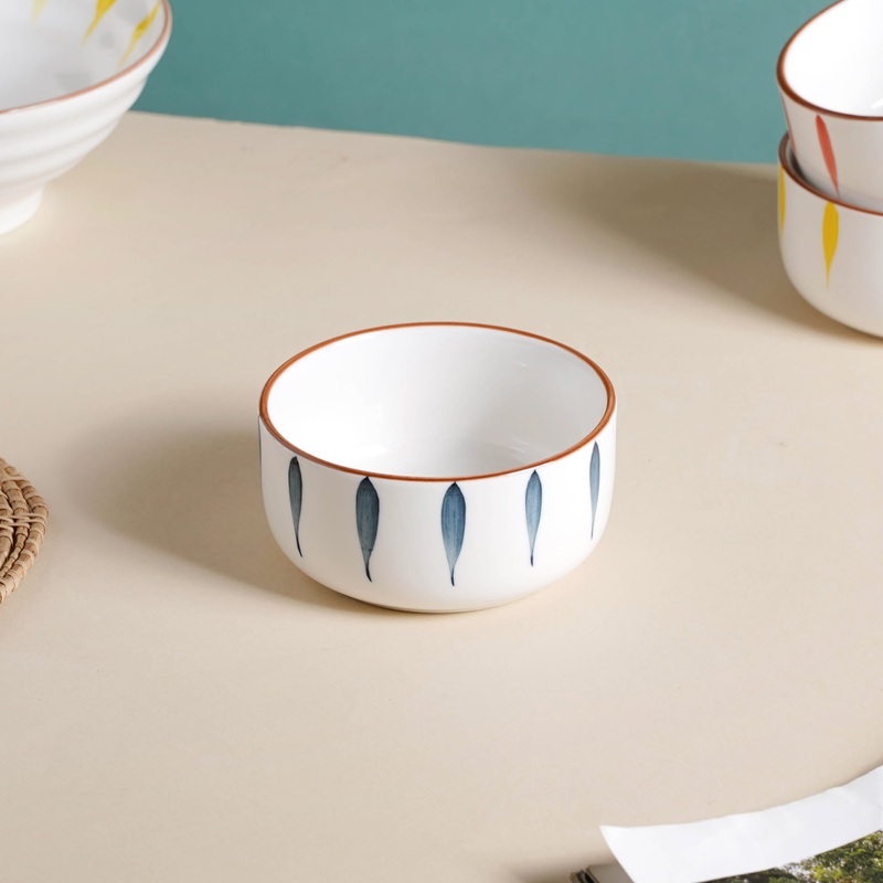 Teardrop Ceramic Soup Bowl Blue