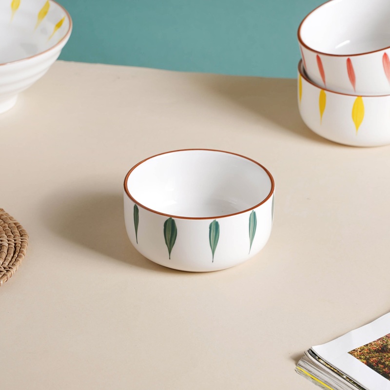 Teardrop Ceramic Soup Bowl Green