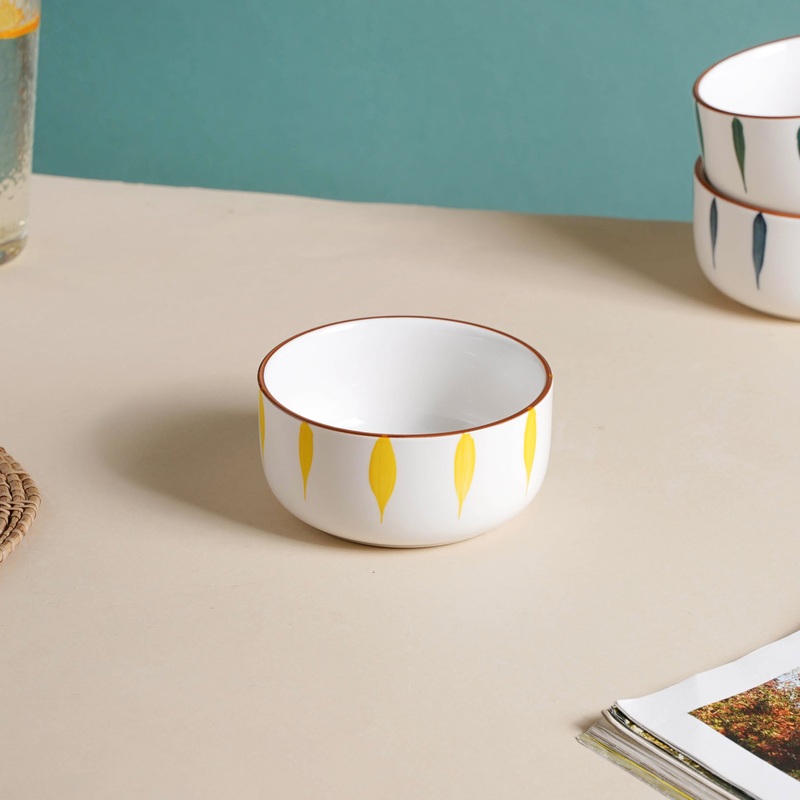 Teardrop Ceramic Soup Bowl Yellow