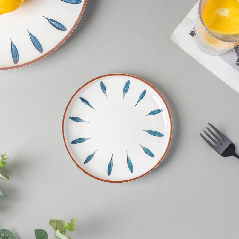 Teardrop Snack Plate Blue 6 Inch