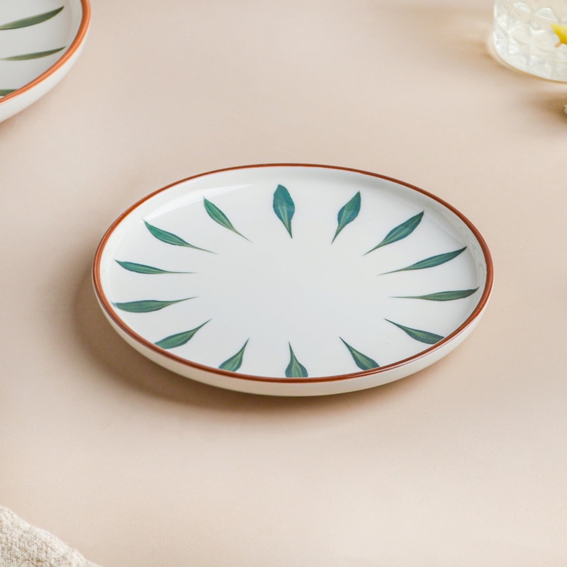 Teardrop Snack Plate Green 6 Inch