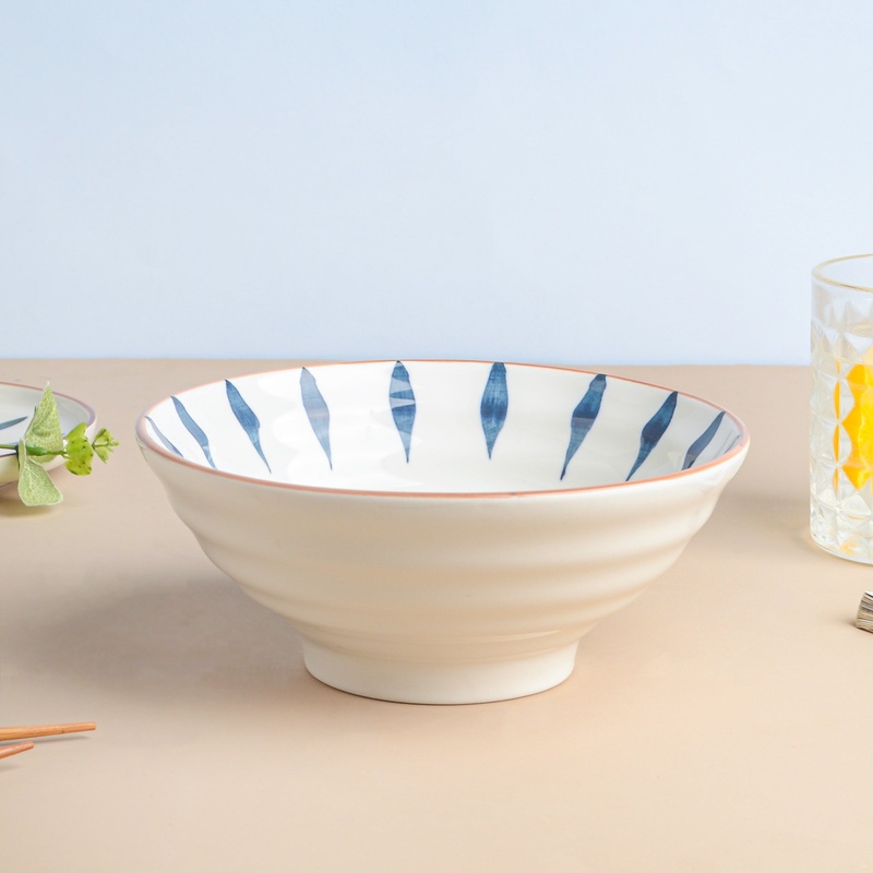 Teardrop Textured Ramen Bowl Blue 550 ml