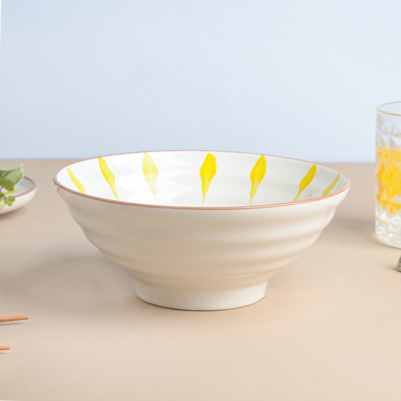 Teardrop Textured Ramen Bowl Yellow 550 ml