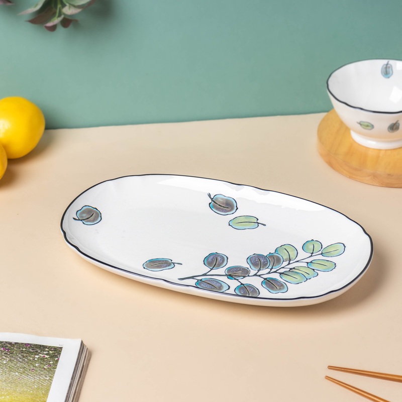 Aspen Leaves Long Platter 12 Inch