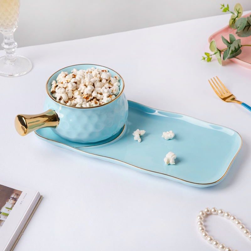 Blue Jay Pot And Plate Set