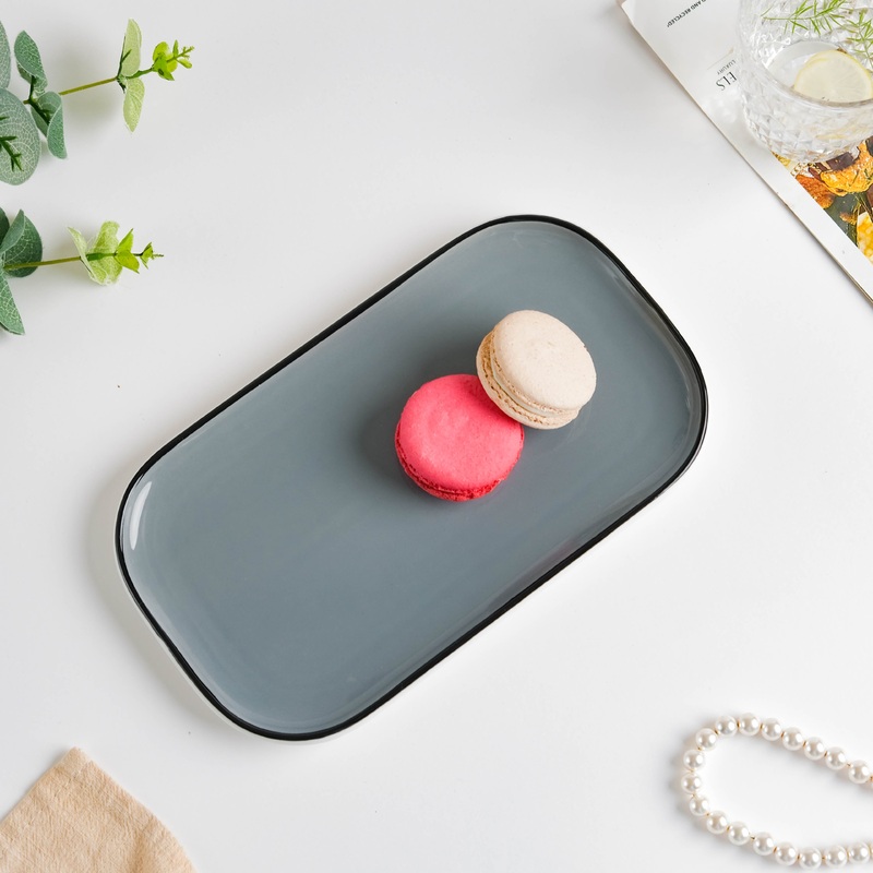 Cara Grey Ceramic Platter 9.5 Inch