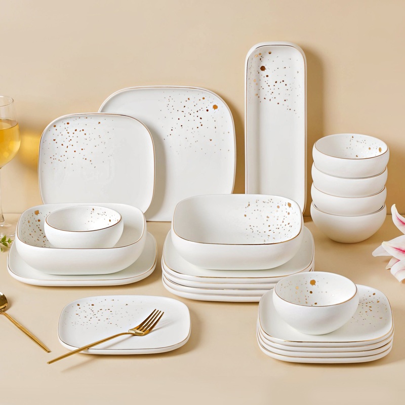 CARA White 21 Piece Dinner Set For 6