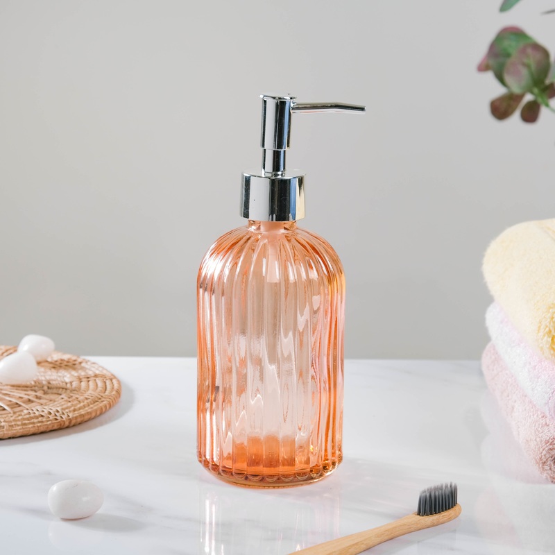 Caramel Amber Glass Dispenser with Nozzle