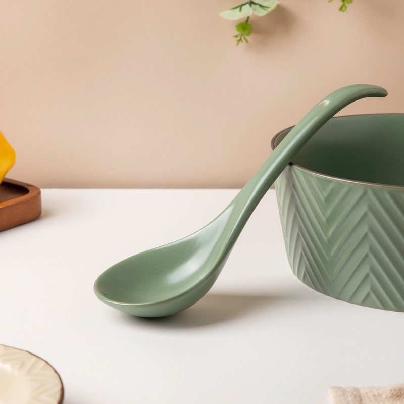 Fern Green Ceramic Serving Spoon