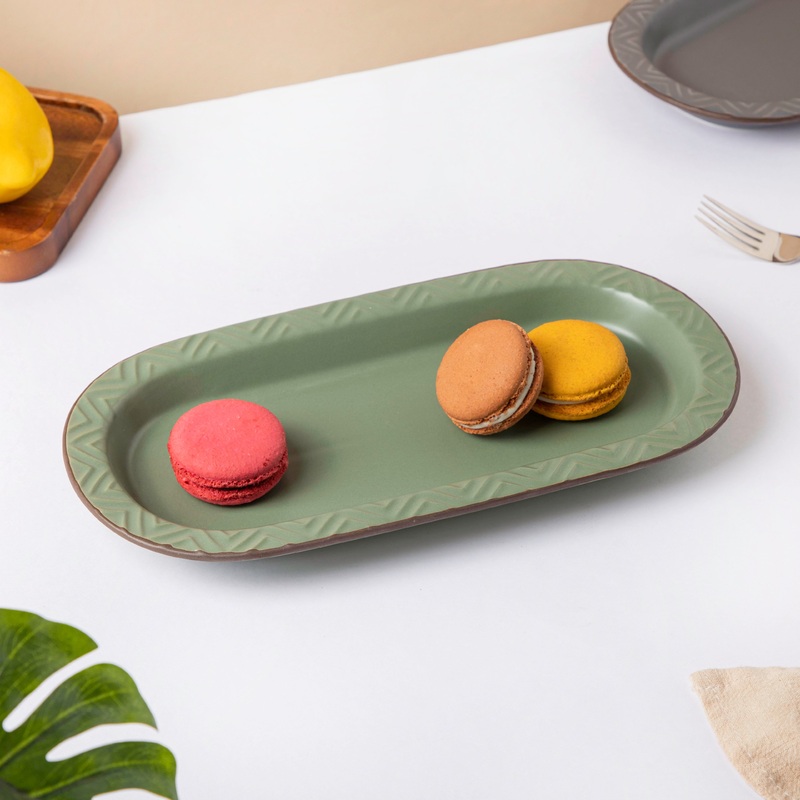 Fern Green Long Plate 12 Inch