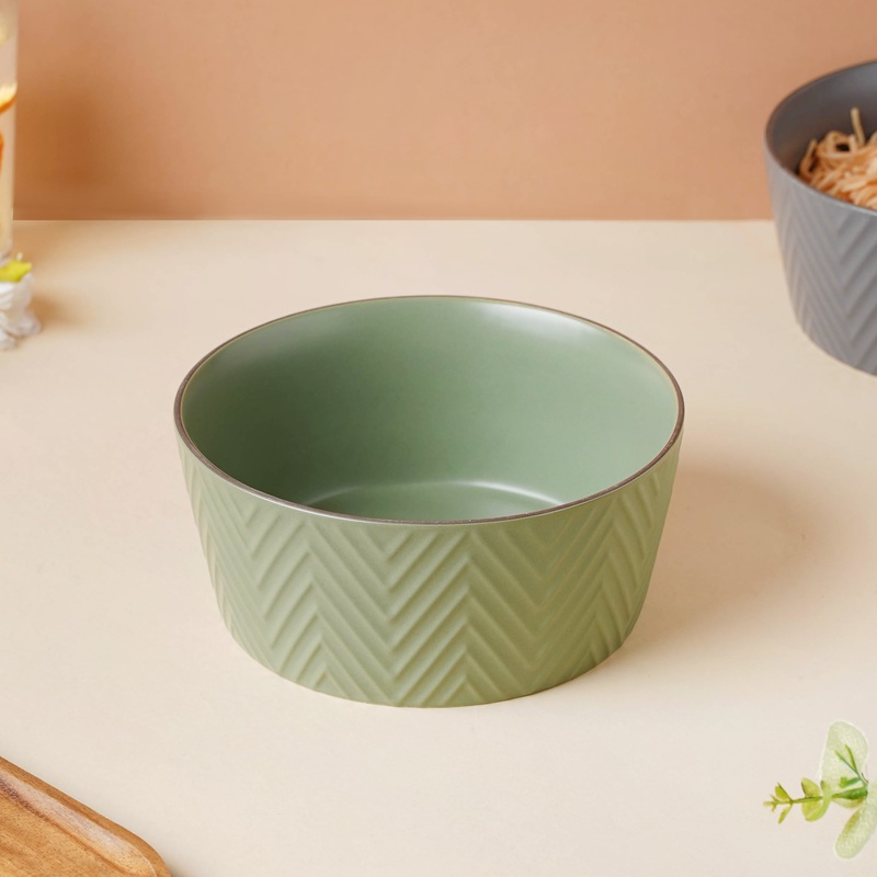 Fern Green Textured Serving Bowl