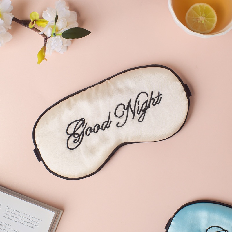 Good Night Sleep Satin Eye Mask Beige