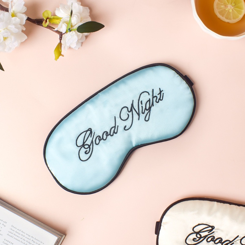 Good Night Sleep Satin Eye Mask Blue