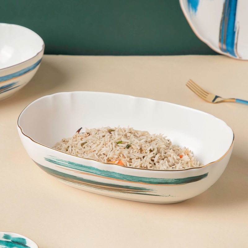 Oceanic Coastal Green Serving Bowl 10 Inch