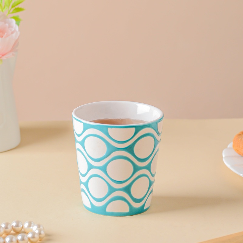 Riona Patterned Tumbler White Blue
