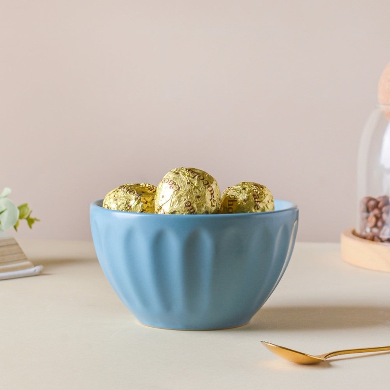 Riona Textured Ceramic Side Bowl Blue 200 ml