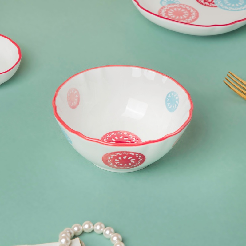 Spiral Candy White Soup Bowl
