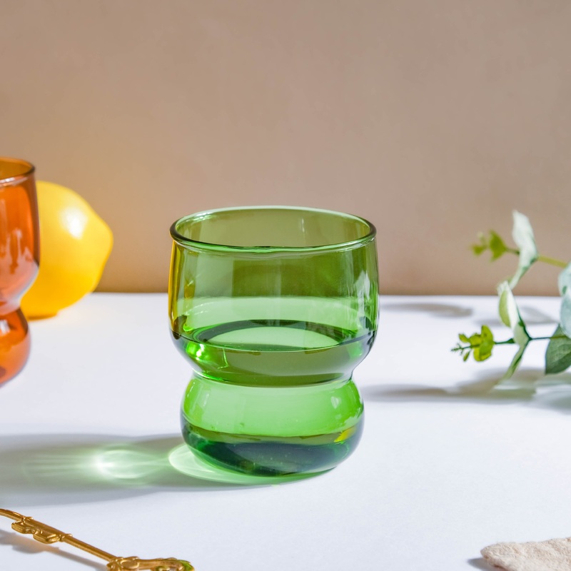 Transparent Borosilicate Glass Tumbler Green