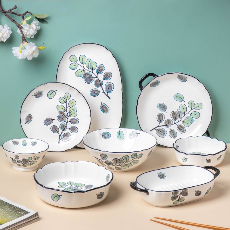 Aspen Leaves 19 Piece Pasta Set For 6