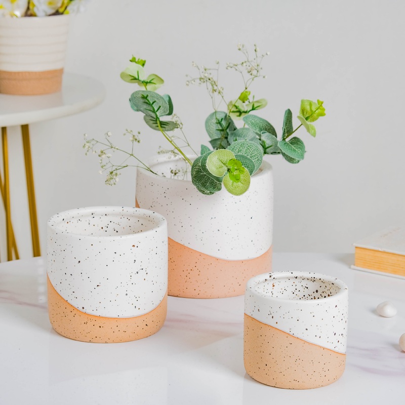 Bicolour Plant Pot Set of 3