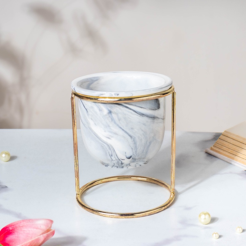 Botanica Marble Grey Planter with Stand