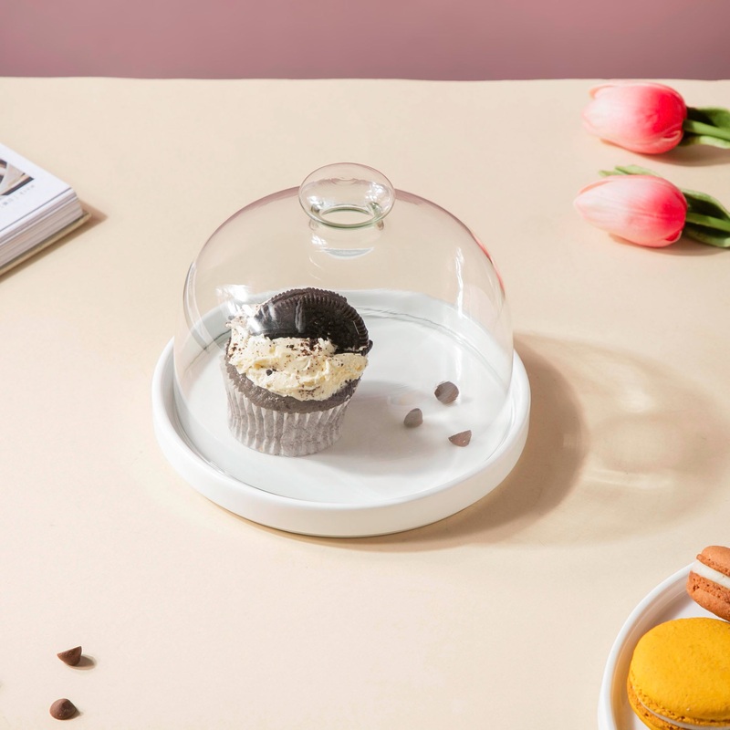 Cake Plate With Dome 7.5 Inch
