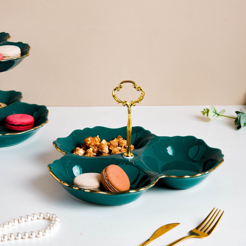 Dessert O' Clock Emerald Golden Platter