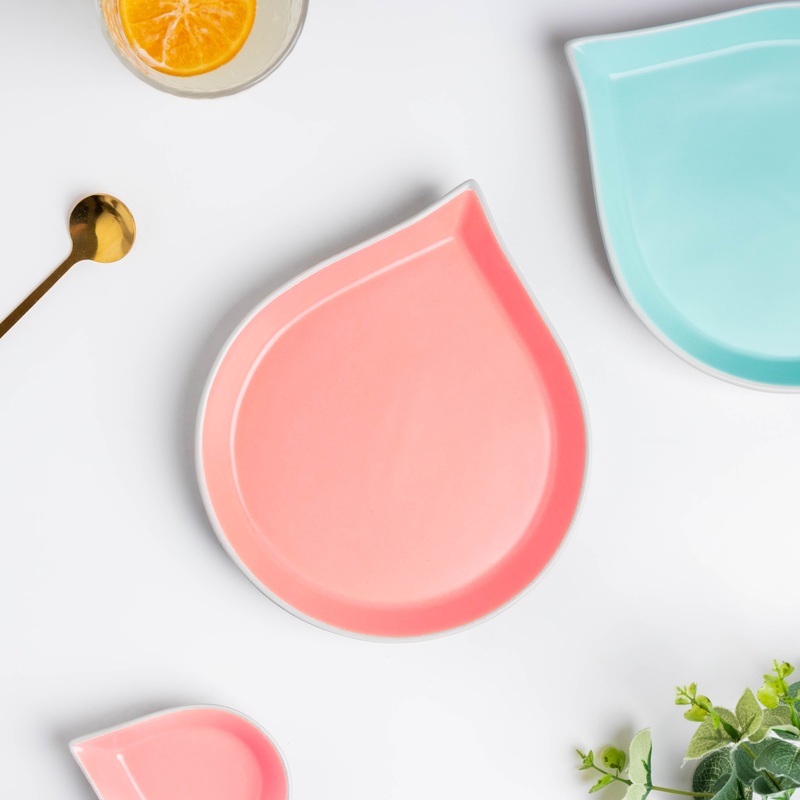 Dew Pink Snack Plate 8 Inch