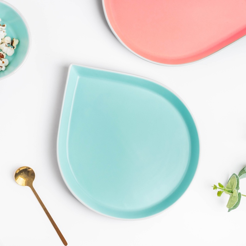Dew Tiffany Blue Raindrop Snack Plate 10 Inch