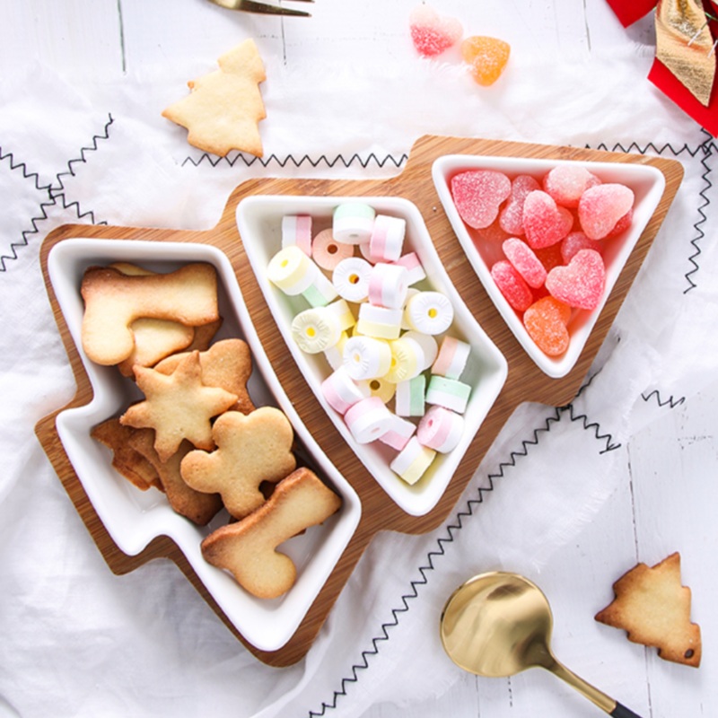 Merry Christmas Tree Platter 11.5 Inch Large