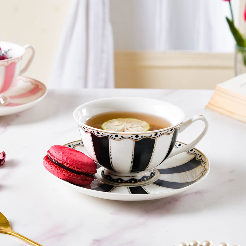 Opal Black Cup and Saucer Set 150 ml