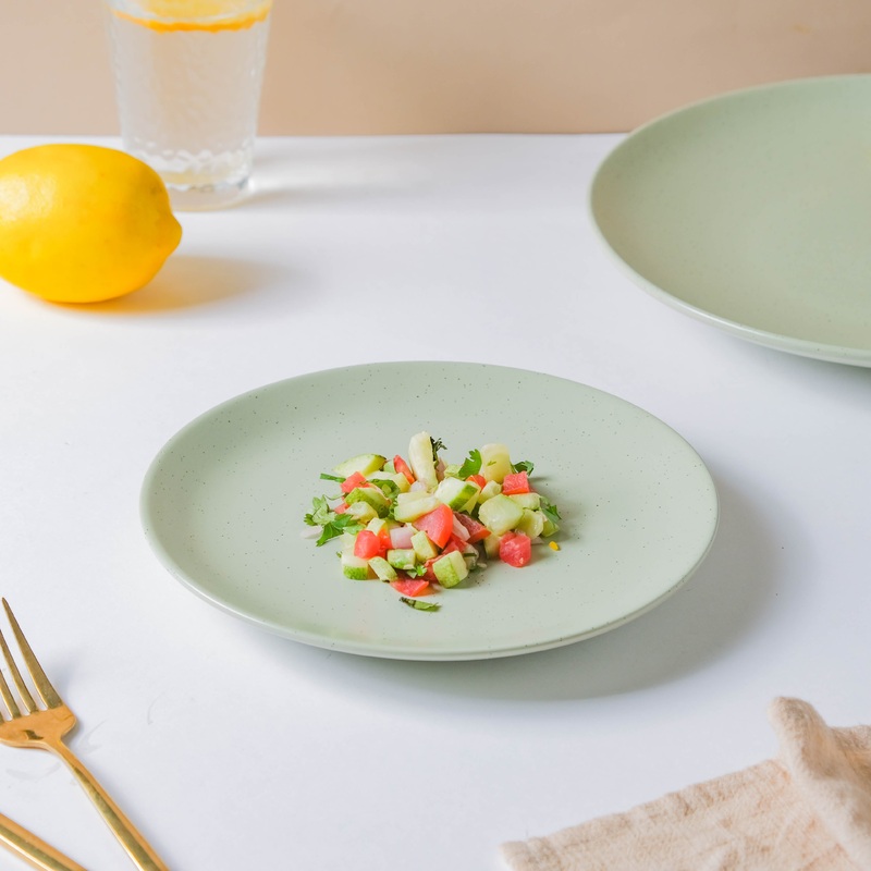 Pixie Glaze Snack Plate Green 8 Inch