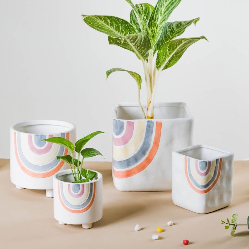 Rainbow Round Pot Large