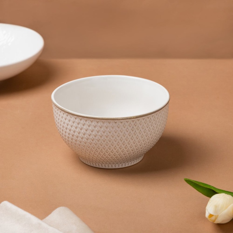 Regina White Textured Soup Bowl 600ml