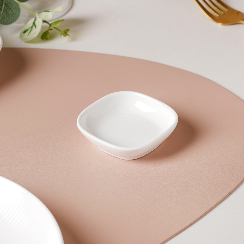Serena Lily White Ceramic Square Dip Dish 10 ml