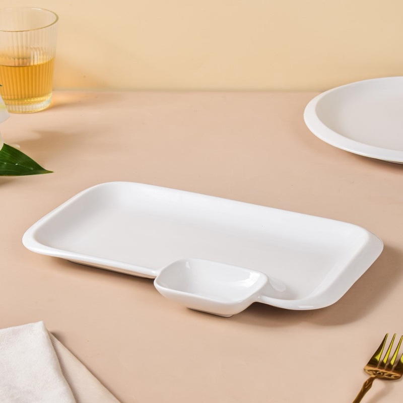 Serena Lily White Rectangle Section Plate Large