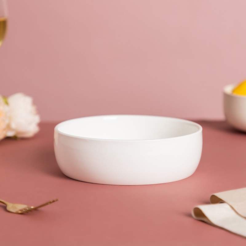 Serena Pearly White Round Serving Bowl 800 ml